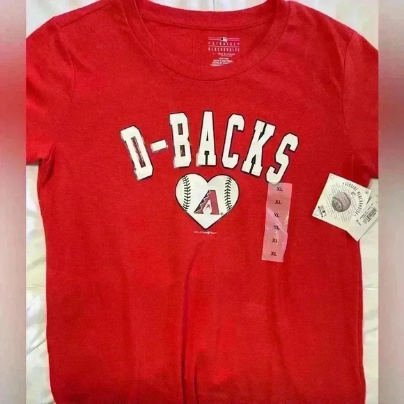 MLB Arizona D-Backs Baseball NWT Girls 14 XL Red Shirt - Picture 5 of 5